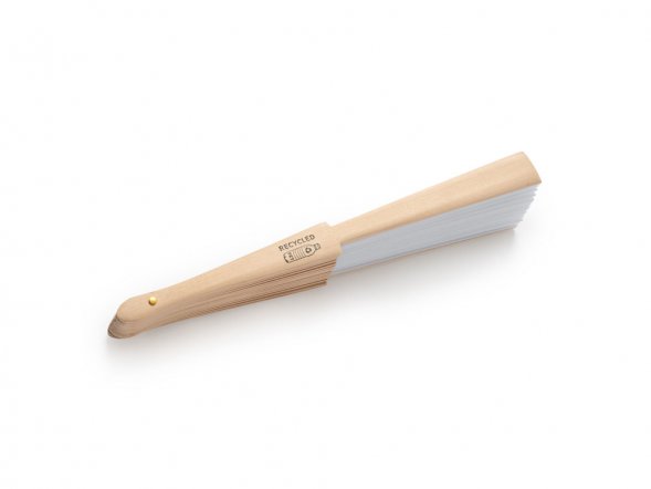 Деревянный веер MILOS, натуральный/белый 