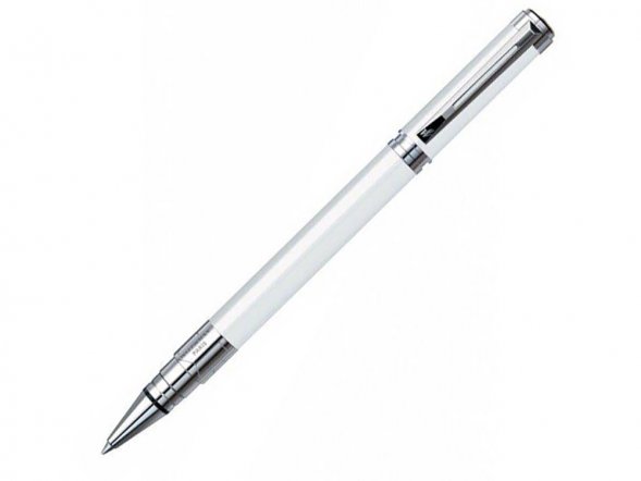 Ручка роллер Waterman Perspective Pure White CT F, белый/серебристый 