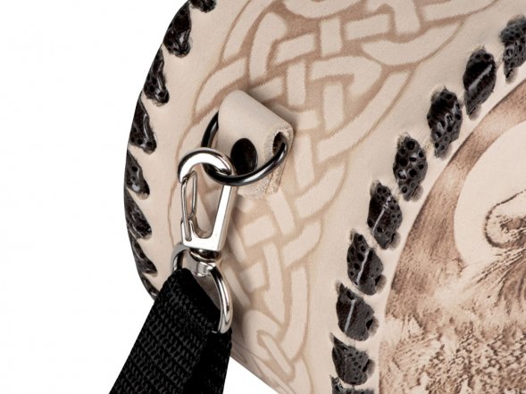 Фляга 507 (белая кожа, 1л круглая) 