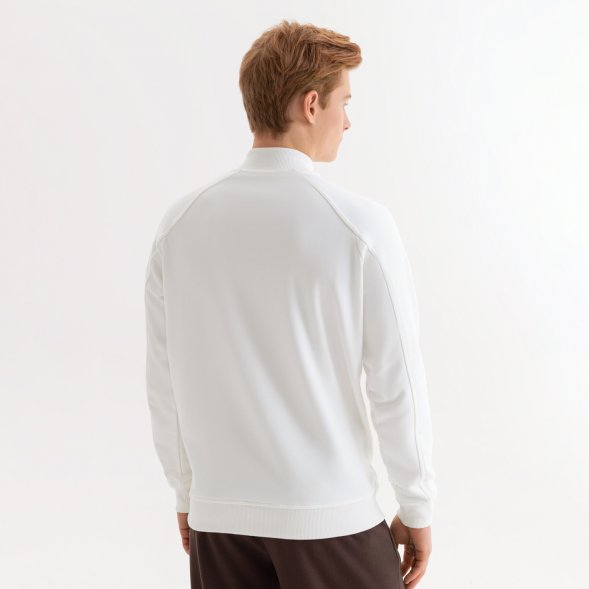 Толстовка на молнии, унисекс TORRES белая, размер L 