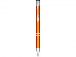 Кнопочная шариковая ручка Moneta из анодированного алюминия, черные чернила, оранжевый