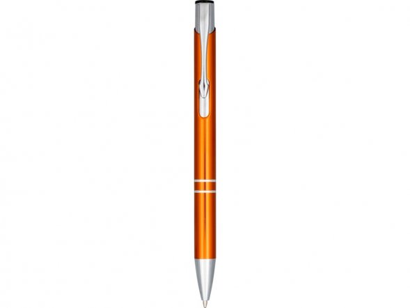Кнопочная шариковая ручка Moneta из анодированного алюминия, черные чернила, оранжевый 