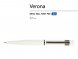 Ручка Verona шариковая автоматическая, белый металлический корпус, 1.0 мм, синяя 