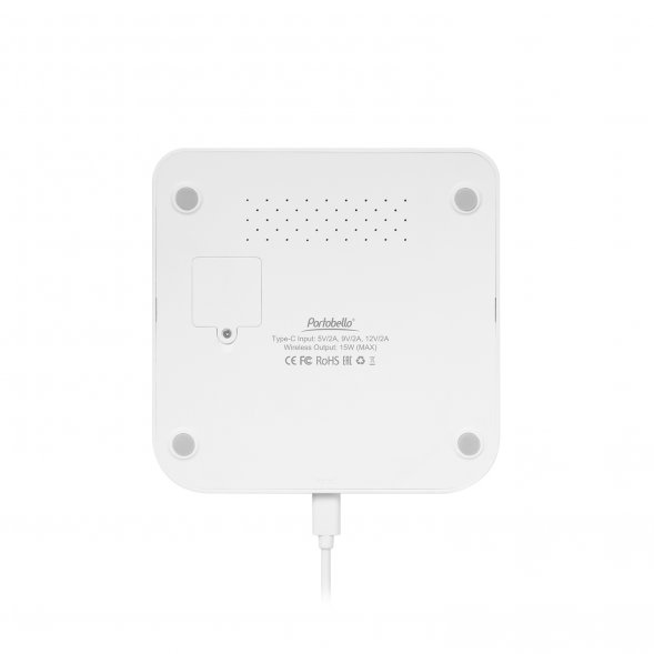 Зарядная станция с часами 15W Rigel, белая 