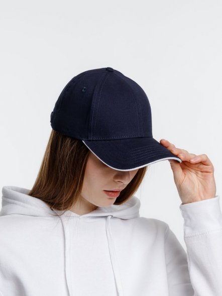 Бейсболка Spiker, темно-синяя с белым 