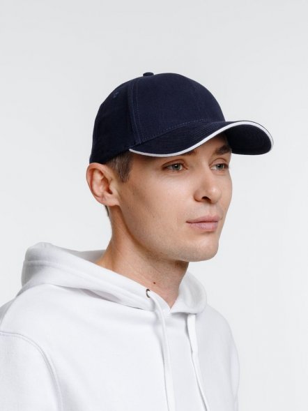 Бейсболка Spiker, темно-синяя с белым 