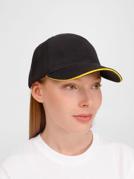 Бейсболка Buffalo, черная с желтым 