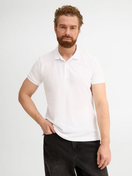 Рубашка поло мужская Brandy Men, белая с темно-синим 