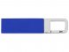 Флеш-карта USB 2.0 16 Gb с карабином Hook, синий/серебристый 