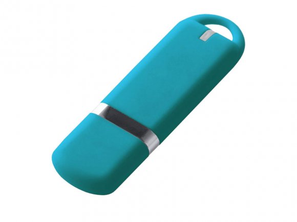 USB-флешка на 2 ГБ с покрытием soft-touch, голубой 