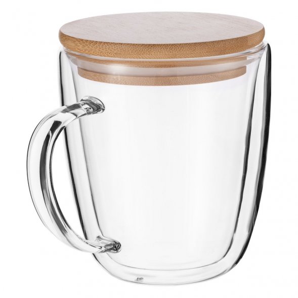 Кружка с двойными стенками Kupla с бамбуковой крышкой 