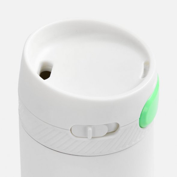 Термостакан X1 с цветной кнопкой, белый с зеленым 