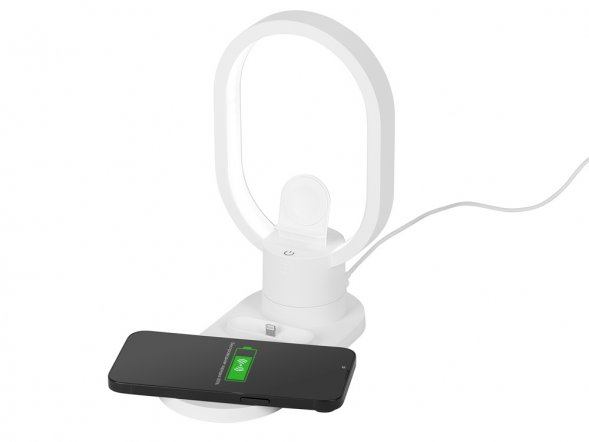 Беспроводная зарядная станция 4-в-1 Portal c лампой, 15 Вт, белый 