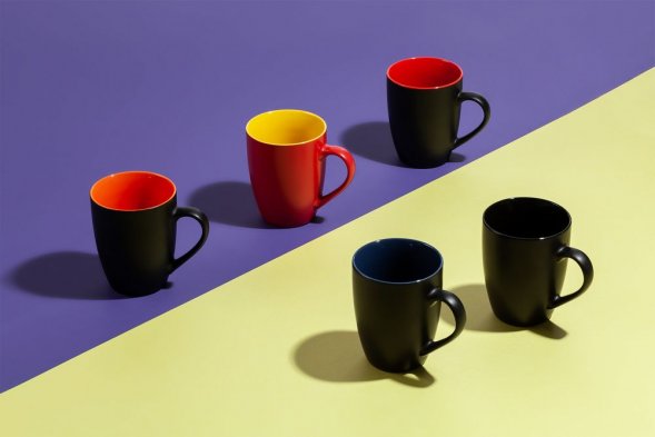 Кружка Bright Tulip, матовая, черная 