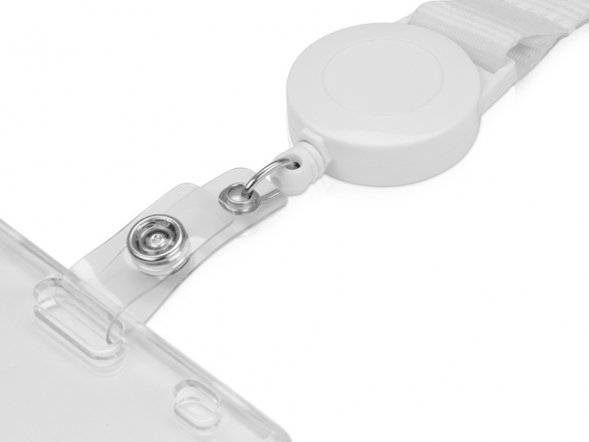 Ланьярд с ретрактором, белый 