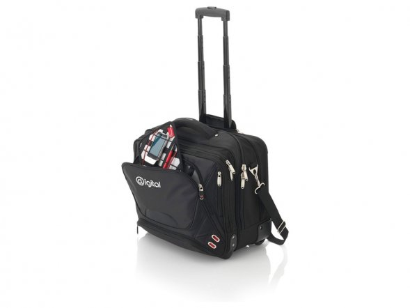 Чемодан на колесиках Proton, удобная для прохождения досмотра, черный 