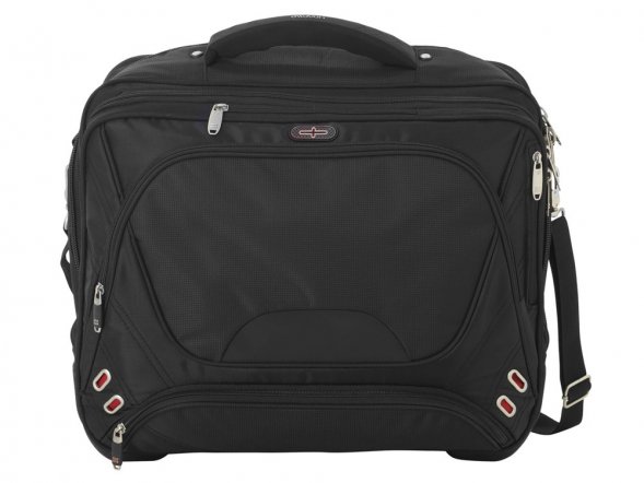 Чемодан на колесиках Proton, удобная для прохождения досмотра, черный 