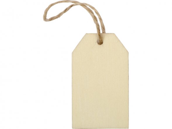 Свеча из вощины 3,5 х 12,5 см с деревянным ярлыком, желтый 