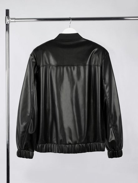 Бомбер из искусственной кожи Univer, черный 