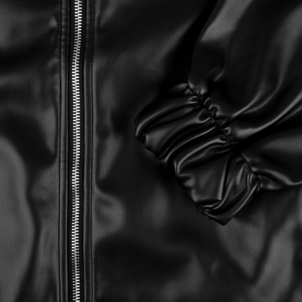 Бомбер из искусственной кожи Univer, черный 