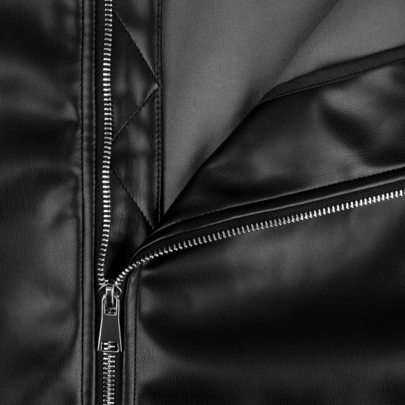 Бомбер из искусственной кожи Univer, черный 