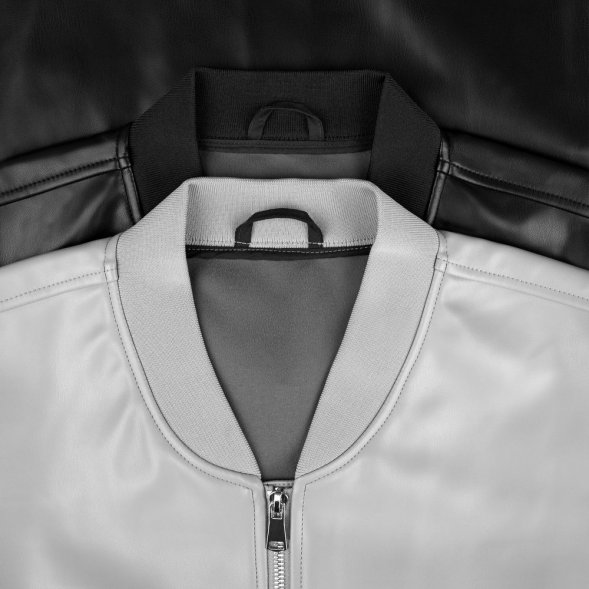 Бомбер из искусственной кожи Univer, черный 