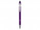 Ручка металлическая soft-touch шариковая со стилусом Sway, фиолетовый/серебристый 