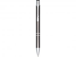 Кнопочная шариковая ручка Moneta из анодированного алюминия, черные чернила, серый