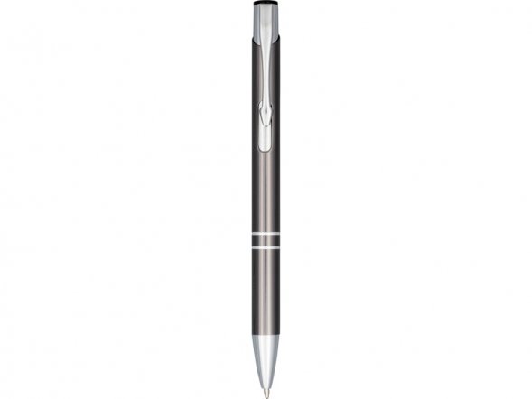 Кнопочная шариковая ручка Moneta из анодированного алюминия, черные чернила, серый 