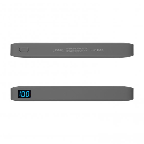 Внешний аккумулятор с подсветкой Ancor Plus 10000 mAh, серый 