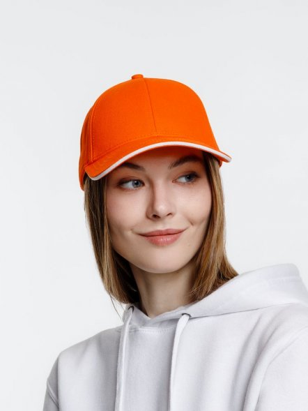 Бейсболка Spiker, оранжевая с белым 