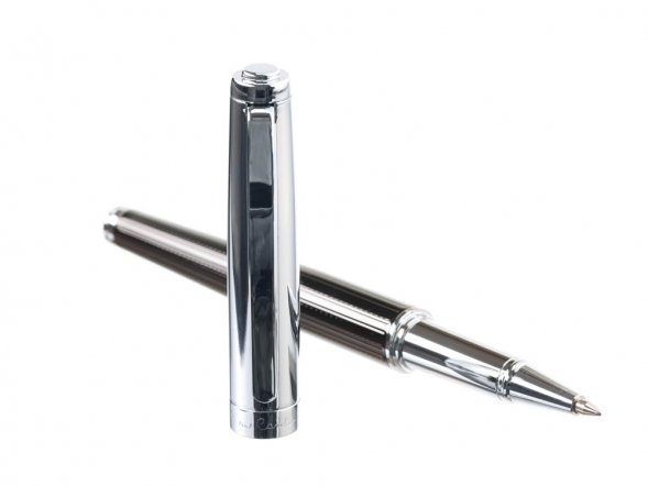 Ручка-роллер Pierre Cardin LEO, цвет - серебристый и черный. Упаковка B-1 