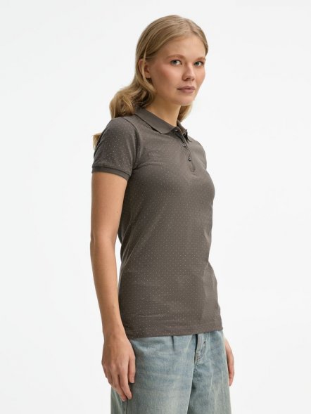 Рубашка поло женская Brandy Women, темно-серая с белым 