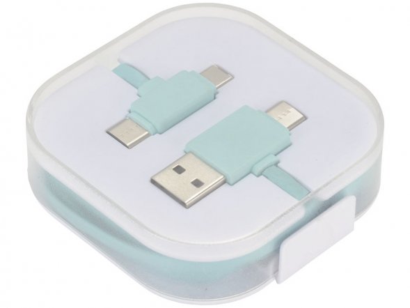 Цветной зарядный кабель, мятный 