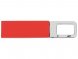 Флеш-карта USB 2.0 16 Gb с карабином Hook, красный/серебристый 